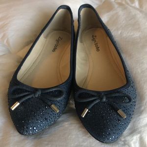 Flats Navy Blue rhinestone